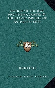 portada notices of the jews and their country by the classic writers of antiquity (1872) (en Inglés)