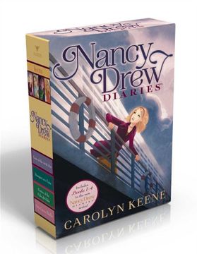 portada nancy drew diaries: curse of the arctic star; strangers on a train; mystery of the midnight rider; once upon a thriller (en Inglés)