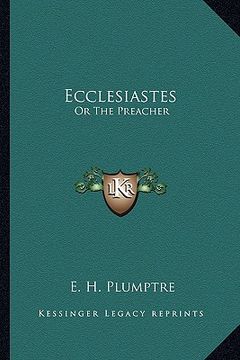 portada ecclesiastes: or the preacher (in English)