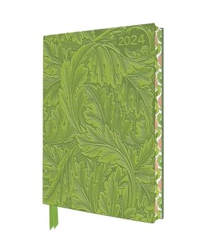 portada William Morris: Acanthus 2024 Artisan art Vegan Leather Diary - Page to View With Notes (en Inglés)