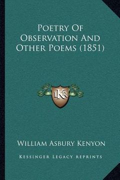 portada poetry of observation and other poems (1851) (in English)