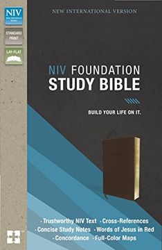 portada NIV, Foundation Study Bible, Imitation Leather, Brown, Red Letter Edition (en Inglés)