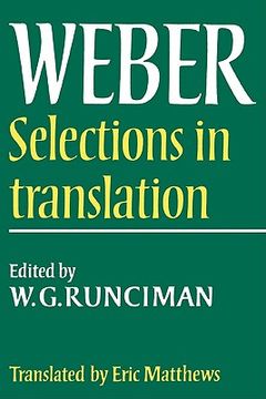 portada Max Weber: Selections in Translation Paperback (en Inglés)