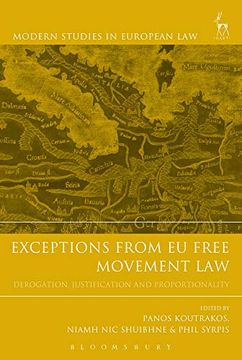portada Exceptions From eu Free Movement Law: Derogation, Justification and Proportionality (Modern Studies in European Law) (en Inglés)