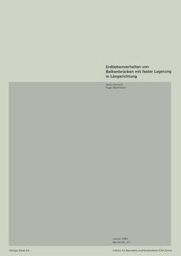 portada erdbebenverhalten von balkenbra1/4cken mit fester lagerung in langsrichtung (in German)