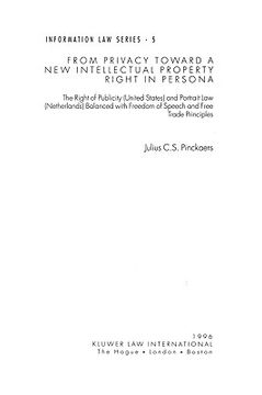 portada from privacy toward a new intellectual prop right in persona