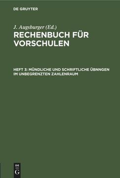 portada Mündliche und Schriftliche Übnngen im Unbegrenzten Zahlenraum (in German)
