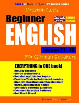 portada Preston Lee's Beginner English Lesson 21 - 40 For German Speakers (British) (en Inglés)