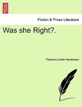 portada was she right?. (en Inglés)