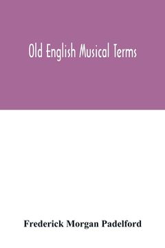 portada Old English musical terms (en Inglés)