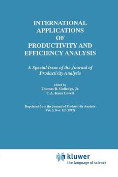 portada international applications of productivity and efficiency analysis (en Inglés)