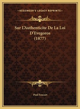 portada Sur L'Authenticite De La Loi D'Evegoros (1877) (en Francés)