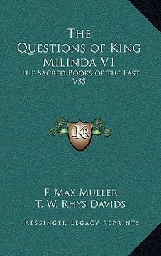 portada the questions of king milinda v1: the sacred books of the east v35 (en Inglés)