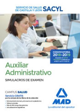 portada Auxiliar Administrativo del Servicio de Salud de Castilla y León (Sacyl). Simulacros de Examen