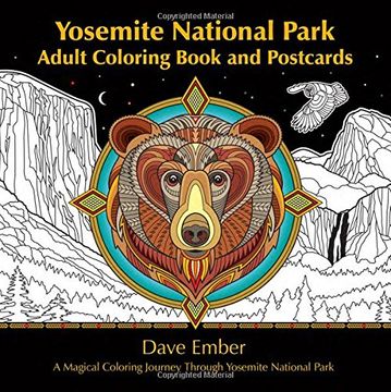portada Yosemite National Park, Adult Coloring Book and Postcards (en Inglés)