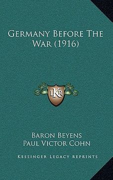 portada germany before the war (1916) (en Inglés)
