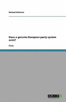portada does a genuine european party system exist? (in English)