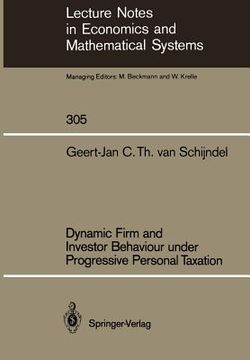 portada dynamic firm and investor behaviour under progressive personal taxation (en Inglés)