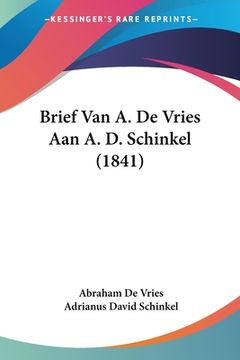portada Brief Van A. De Vries Aan A. D. Schinkel (1841)