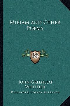portada miriam and other poems (en Inglés)