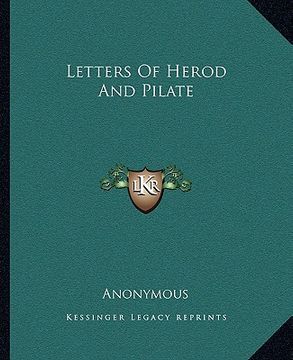 portada letters of herod and pilate (en Inglés)