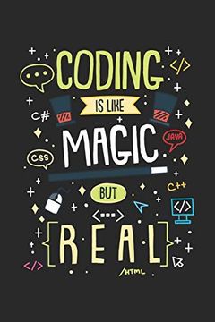 portada Coding is Like Magic but Real: 120 Pages i 6x9 i Graph Paper 5x5 (en Inglés)