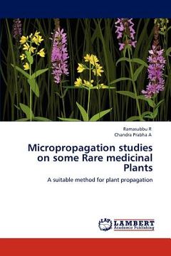 portada micropropagation studies on some rare medicinal plants (en Inglés)