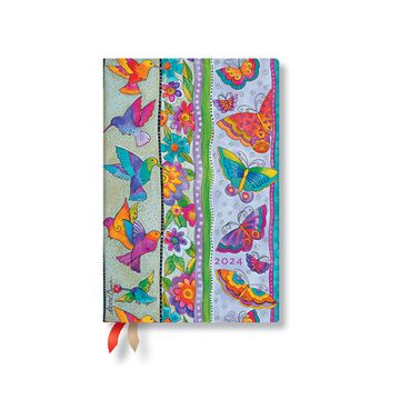 portada Paperblanks | 2024 Hummingbirds & Flutterbyes | Playful Creations | 12-Month | Mini | Horizontal | Elastic Band Closure | 160 pg | 100 gsm 