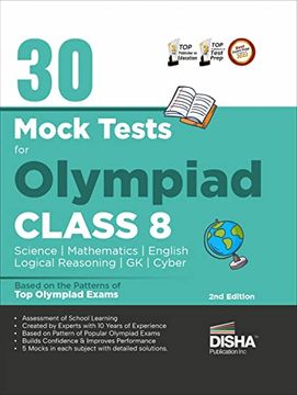 portada 30 Mock Test Series for Olympiads Class 8 Science, Mathematics, English, Logical Reasoning, GK/ Social & Cyber 2nd Edition (en Inglés)