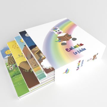 portada Set de 4 Libros Colorin Cuenta la Biblia - Historias de la Biblia Para Niños en Español - set of 4 Books of Bible Stories for Kids in Spanish