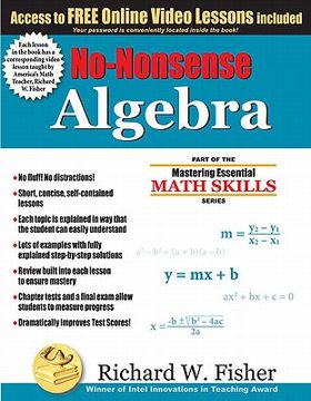 portada No-Nonsense Algebra: Part of the Mastering Essential Math Skills Series (en Inglés)