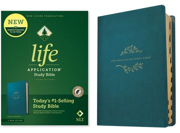 portada Nlt Life Application Study Bible, Third Edition, Teal Blue (in English)