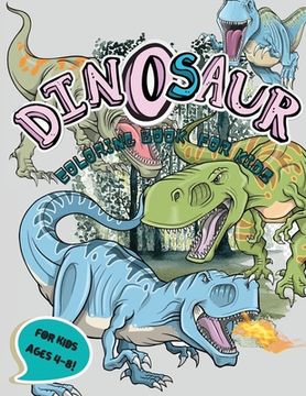 portada Dinosaur Coloring Book for Kids: Amazing Gift For Girls and Boys 4-8 Ages (en Inglés)