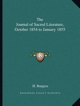 portada the journal of sacred literature, october 1854 to january 1855