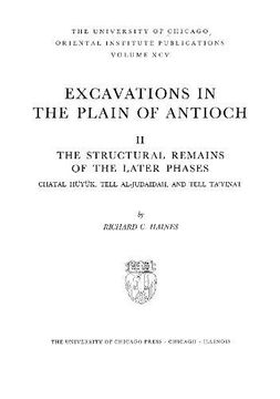 portada Excavations Plain of Antioch vol ii hb: Vo 2 (Oriental Institute Publications) (in English)