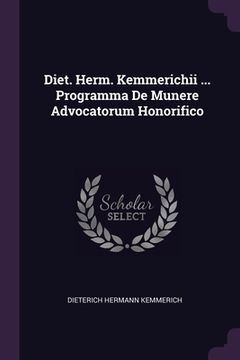 portada Diet. Herm. Kemmerichii ... Programma De Munere Advocatorum Honorifico (en Inglés)