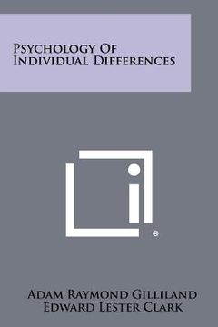 portada psychology of individual differences (en Inglés)