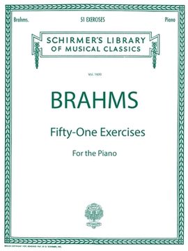 portada 51 Exercises: Brahms - 51 Exercises Schirmer Library of Classics Volume 1600 Piano Solo (en Inglés)