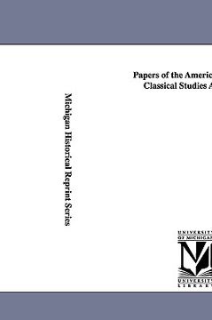 portada papers of the american school of classical studies at athens. (en Inglés)