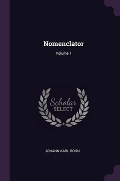 portada Nomenclator; Volume 1 (in English)