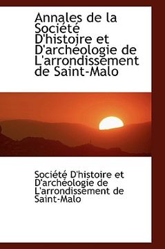 portada annales de la soci t d'histoire et d'arch ologie de l'arrondissement de saint-malo (en Inglés)