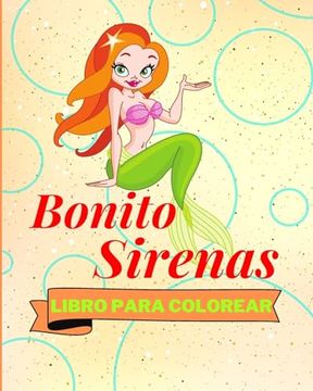 portada Libro Para Colorear con Bonito Sirenas: Adorables Páginas Para Colorear de Sirenas Para Niños