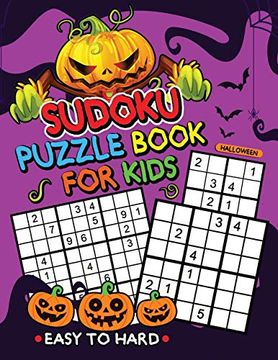 portada Halloween Sudoku Puzzle Book for Kids: Easy to Hard With Coloring Pages (en Inglés)