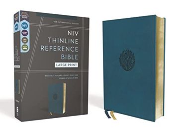 portada Niv, Thinline Reference Bible, Large Print, Leathersoft, Teal, red Letter, Comfort Print (en Inglés)