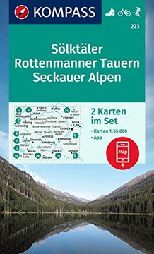 portada Kompass Wanderkarten-Set 223 Sölktäler, Rottenmanner Tauern, Seckauer Alpen (2 Karten) 1: 55. 000 (en Alemán)