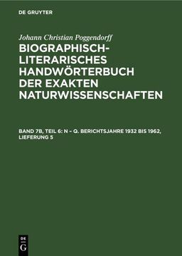 portada N¿ Q. Berichtsjahre 1932 bis 1962, Lieferung 5 (in German)