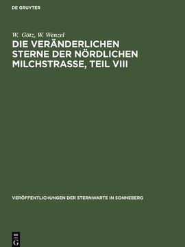 portada Die Veränderlichen Sterne der Nördlichen Milchstraße, Teil Viii (in German)