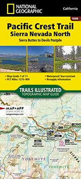 portada Pacific Crest Trail: Sierra Nevada North map [Sierra Buttes to Devil's Postpile] (National Geographic Topographic map Guide, 1008) (en Inglés)