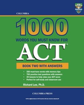 portada Columbia 1000 Words You Must Know for ACT: Book Two with Answers: Volume 2