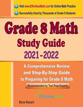 portada Grade 8 Math Study Guide 2021 - 2022: A Comprehensive Review and Step-By-Step Guide to Preparing for Grade 8 Math 